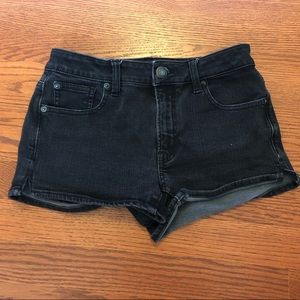 black denim shorts